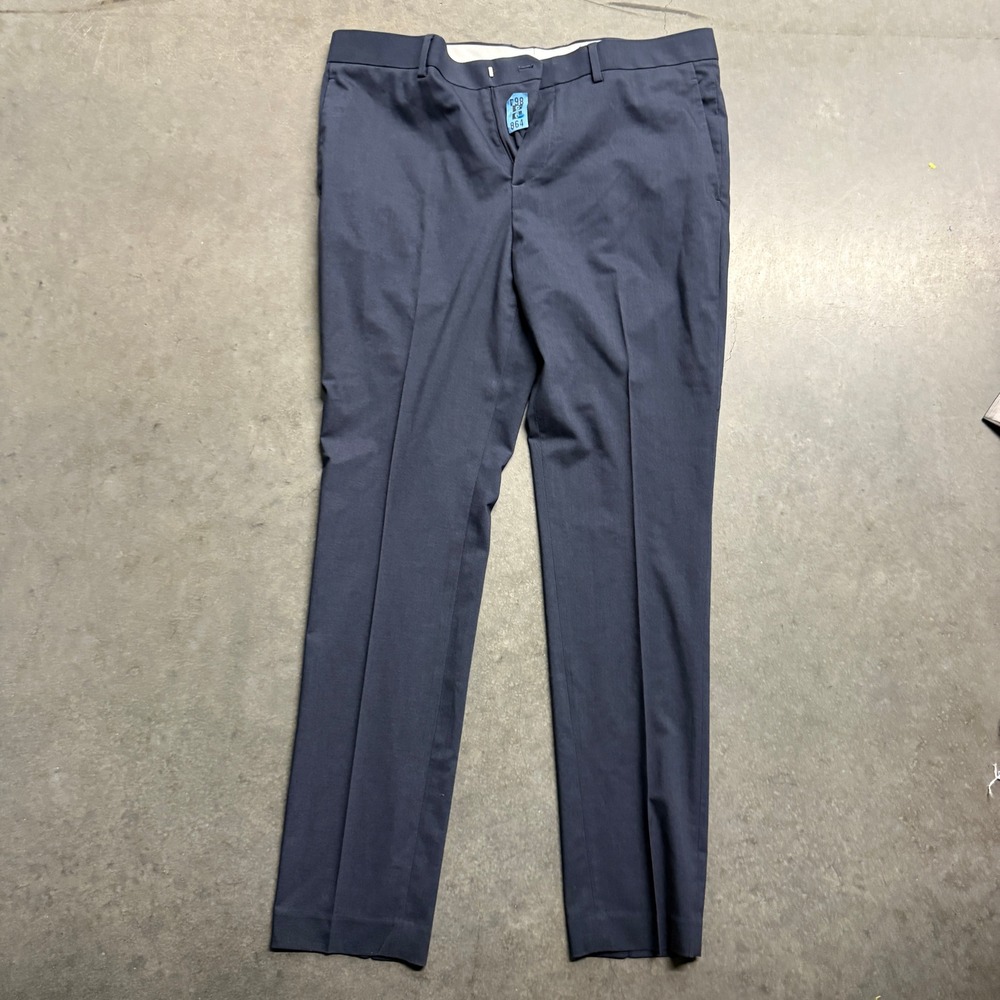 HM Mens Skinny Fit Dress Pants Navy Blue Flat Front Trousers 38R